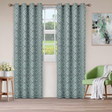 Bohemian Trellis Printed Eclectic Blackout Grommet Curtain Panel Set