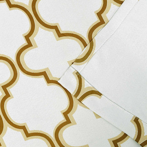 Bohemian Trellis Printed Eclectic Blackout Grommet Curtain Panel Set