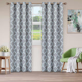 Bohemian Trellis Printed Eclectic Blackout Grommet Curtain Panel Set