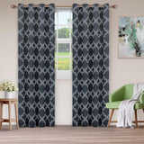 Bohemian Trellis Printed Eclectic Blackout Grommet Curtain Panel Set
