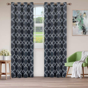 Bohemian Trellis Printed Eclectic Blackout Grommet Curtain Panel Set