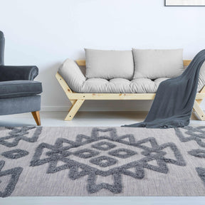 Bohemian Wool Geometric Medallion Fringe Indoor Area or Runner Rug