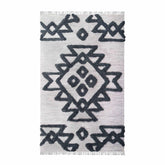 Bohemian Wool Geometric Medallion Fringe Indoor Area or Runner Rug