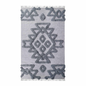 Bohemian Wool Geometric Medallion Fringe Indoor Area or Runner Rug