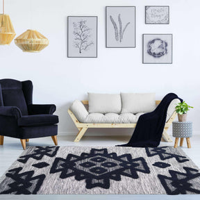 Bohemian Wool Geometric Medallion Fringe Indoor Area or Runner Rug