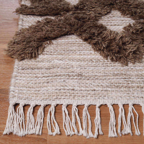 Bohemian Wool Geometric Medallion Fringe Indoor Area or Runner Rug