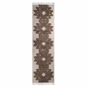 Bohemian Wool Geometric Medallion Fringe Indoor Area or Runner Rug