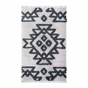 Bohemian Wool Geometric Medallion Fringe Indoor Area or Runner Rug