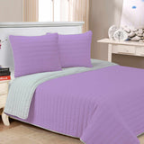 Brandon Cotton Embroidered Solid Reversible Breathable Quilt Set