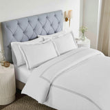 100% Cotton Three-Line Embroidered Duvet Cover Set