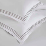 Brandon Cotton Three-Line Embroidered 3 Piece Duvet Cover Set