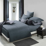 Brandon Diamond Embroidered Solid Cotton Duvet Cover Set