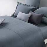Brandon Diamond Embroidered Solid Cotton Duvet Cover Set