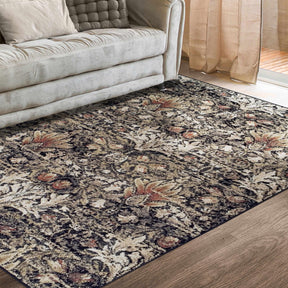 Braxton Floral Damask Area Rug