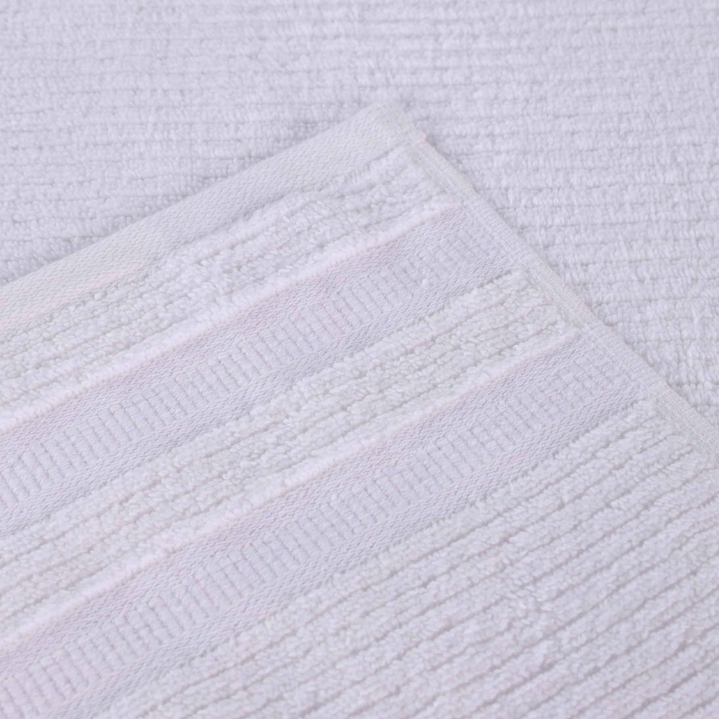 Brea Zero Twist Cotton Ribbed Geometric Border 12 Piece Towel Set