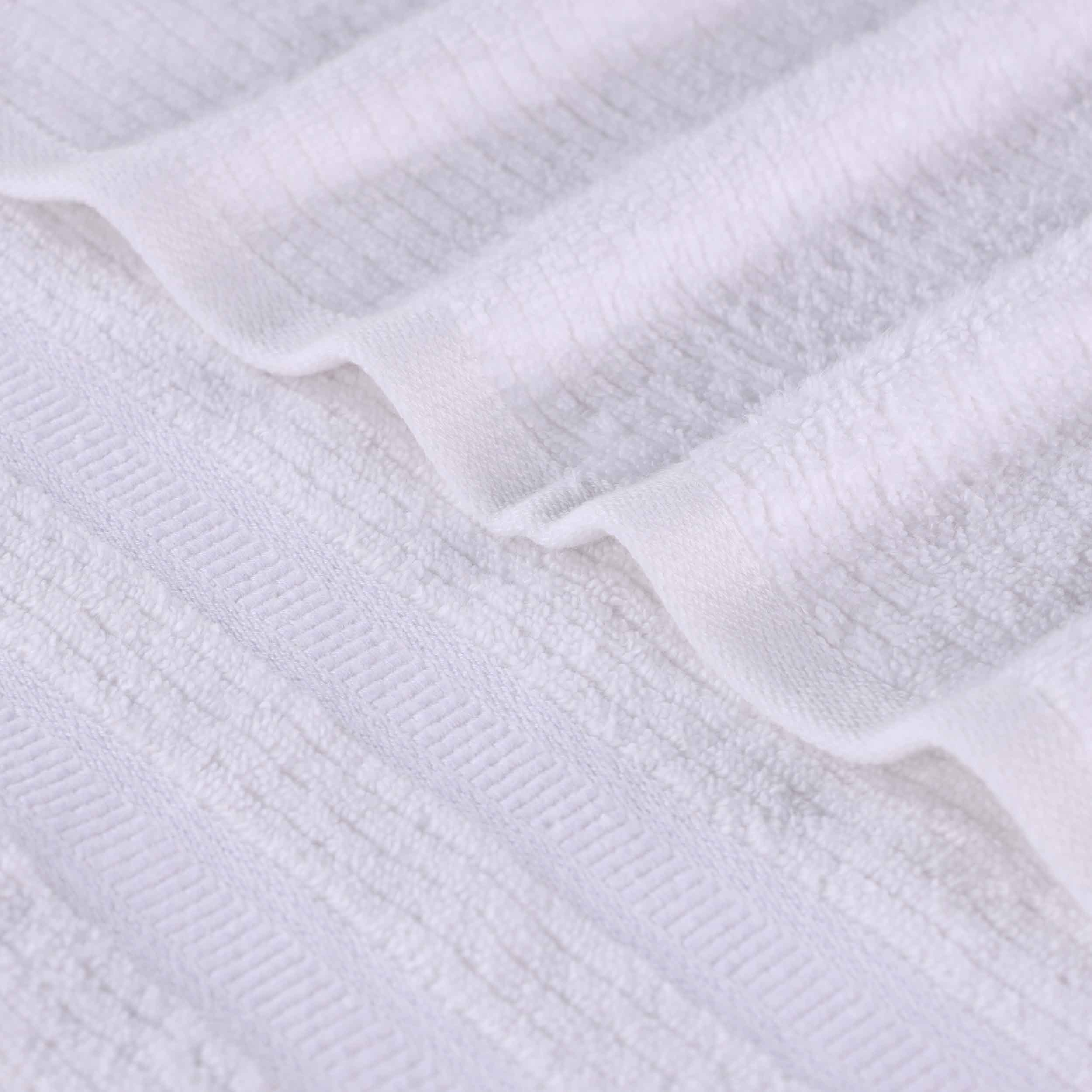Brea Zero Twist Cotton Ribbed Geometric Border 12 Piece Towel Set