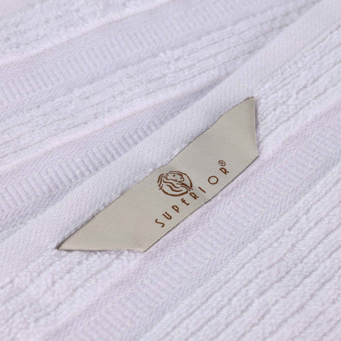 Brea Zero Twist Cotton Ribbed Geometric Border 12 Piece Towel Set