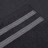 Brea Zero Twist Cotton Ribbed Geometric Border 3 Piece Towel Set