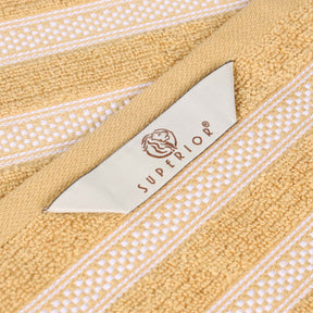 Brea Zero Twist Cotton Ribbed Geometric Border 3 Piece Towel Set