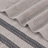 Brea Zero Twist Cotton Ribbed Geometric Border 3 Piece Towel Set