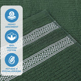 Brea Zero Twist Cotton Ribbed Geometric Border 3 Piece Towel Set