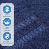 Brea Zero Twist Cotton Ribbed Geometric Border 3 Piece Towel Set