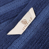 Brea Zero Twist Cotton Ribbed Geometric Border 3 Piece Towel Set