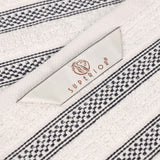 Brea Zero Twist Cotton Ribbed Geometric Border 3 Piece Towel Set