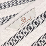 Brea Zero Twist Cotton Ribbed Geometric Border 3 Piece Towel Set
