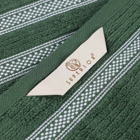 Brea Zero Twist Cotton Ribbed Geometric Border 3 Piece Towel Set