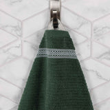 Brea Zero Twist Cotton Ribbed Geometric Border 3 Piece Towel Set