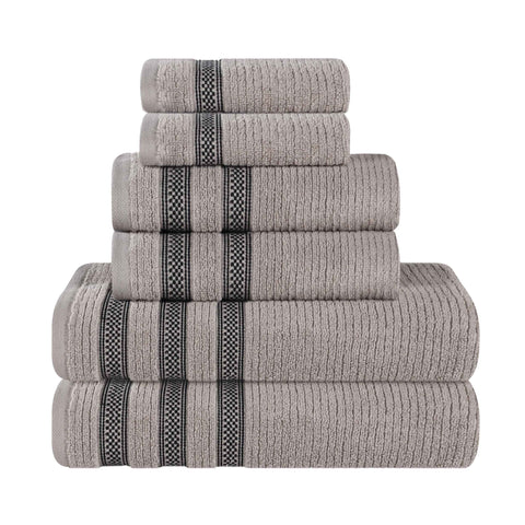 Zero Twist Cotton Ribbed Towel Set 6-Piece - Brea