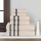 Zero Twist Cotton Ribbed Towel Set 6-Piece - Brea