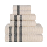 Zero Twist Cotton Ribbed Towel Set 6-Piece - Brea