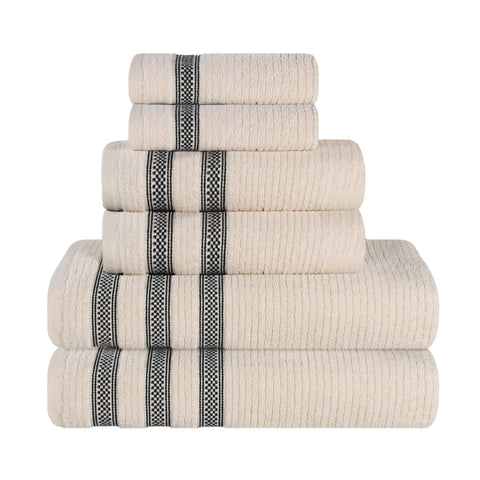Zero Twist Cotton Ribbed Towel Set 6-Piece - Brea