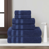 Zero Twist Cotton Ribbed Towel Set 6-Piece - Brea