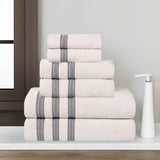 Zero Twist Cotton Ribbed Towel Set 6-Piece - Brea