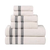 Zero Twist Cotton Ribbed Towel Set 6-Piece - Brea