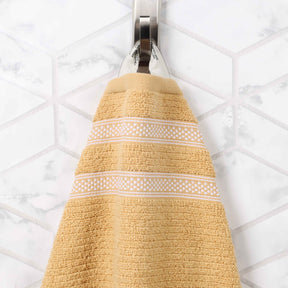 Brea Zero Twist Cotton Ribbed Geometric Border Bath Sheet Set of 2