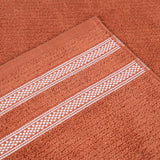 Brea Zero Twist Cotton Ribbed Geometric Border Bath Sheet Set of 2