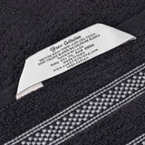 Brea Zero Twist Cotton Ribbed Geometric Border Bath Sheet Set of 2