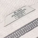 Brea Zero Twist Cotton Ribbed Geometric Border Bath Towel Set of 3