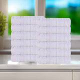 Brea Zero-Twist Cotton Ribbed Face Towel Set 12 Piece