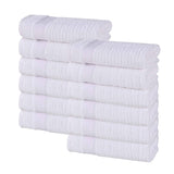 Brea Zero-Twist Cotton Ribbed Face Towel Set 12 Piece