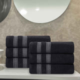 Zero Twist Cotton Ribbed Hand Towel Set 6-Piece - Brea