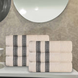 Zero Twist Cotton Ribbed Hand Towel Set 6-Piece - Brea