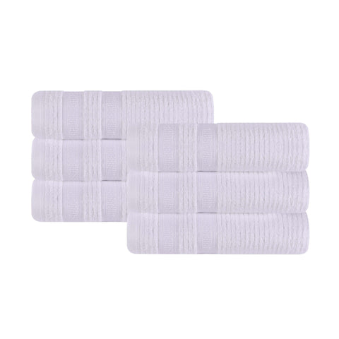 Zero Twist Cotton Ribbed Hand Towel Set 6-Piece - Brea