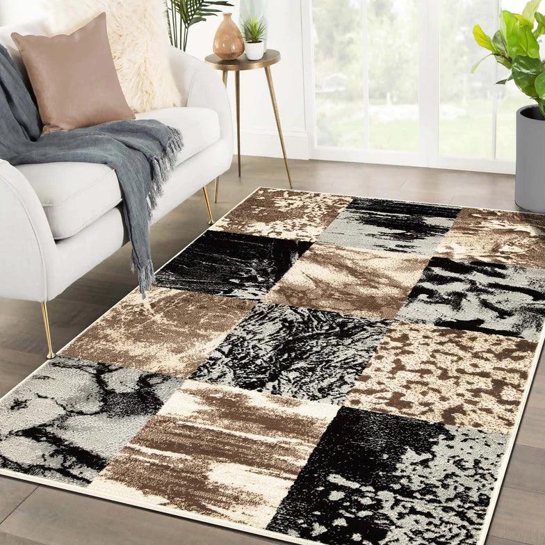 Brentwood Modern Patchwork Abstract Indoor Area Rugs or Runner Rug