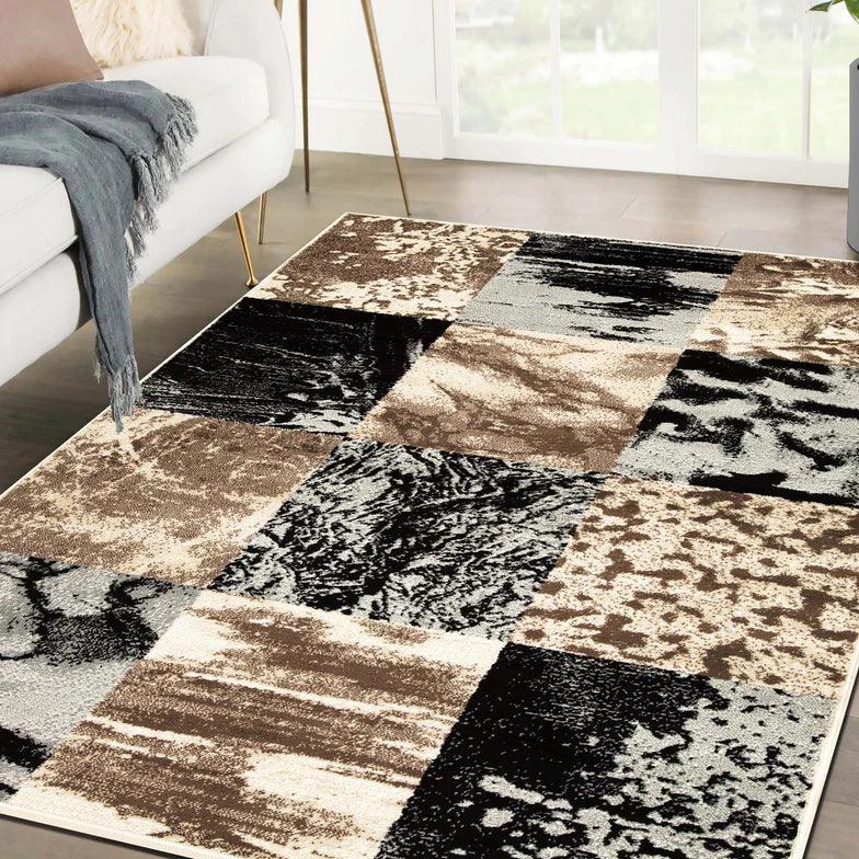 Brentwood Modern Patchwork Abstract Indoor Area Rugs or Runner Rug