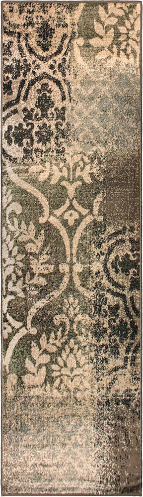Bristol Distressed Abstract Damask Indoor Area Rug or Runner Rug